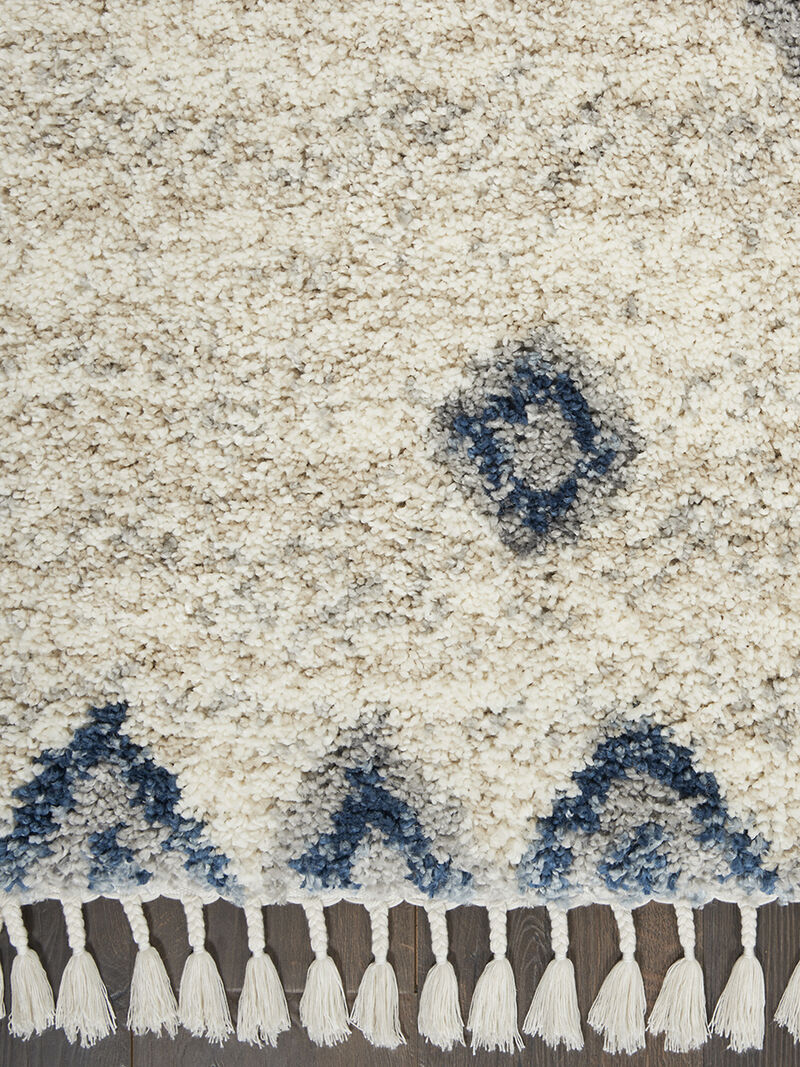 Oslo Shag OSL03 Ivory/Blue 5'3" x 7'9" Rug