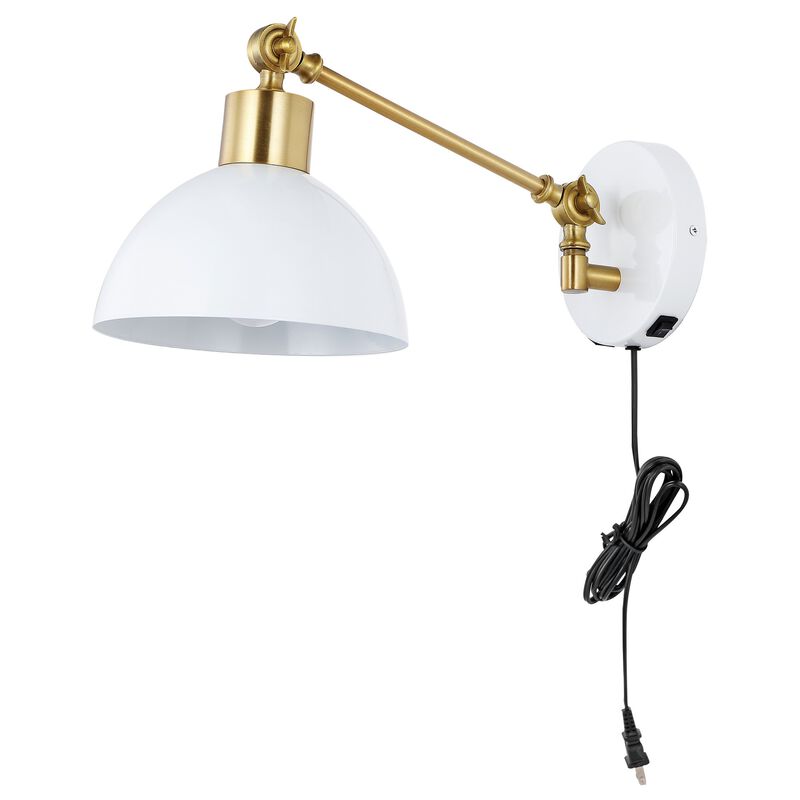 Lisa Swing Arm Modern Midcentury Iron USB Charging Port LED Sconce
