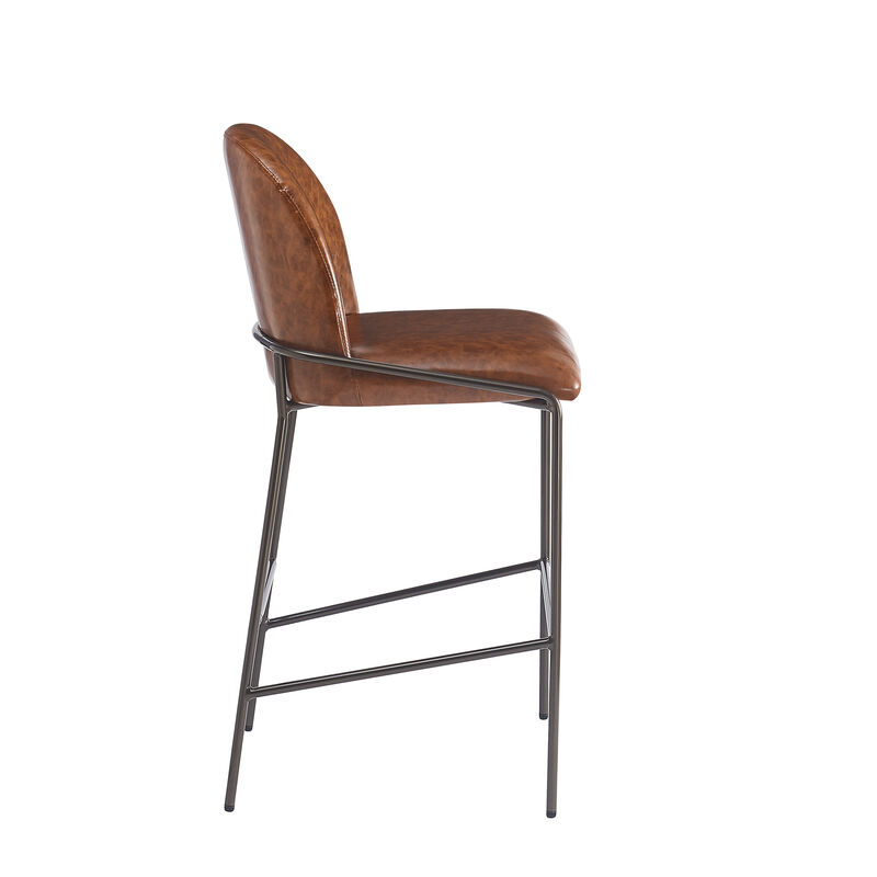Christopher Knight Home Daphene Contemporary Metal Upholstered Barstools (Set of 2) image number 4