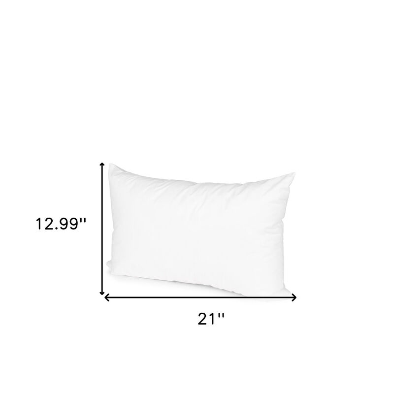 HomeRoots 13" X 21" White Lumbar Cotton Down Blend Throw Pillow Insert image number 3