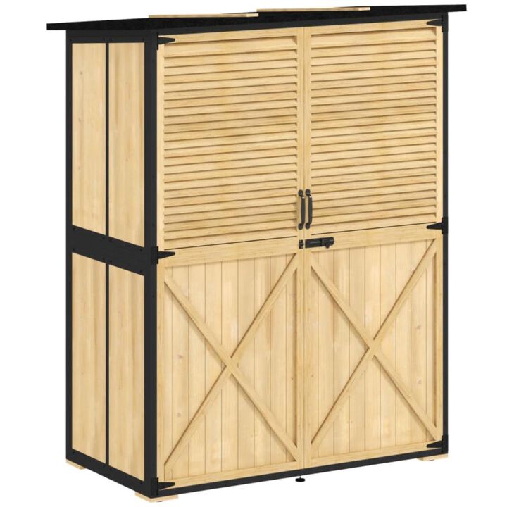 Hivvago Wood Outdoor Storage Shed with Asphalt Roof
