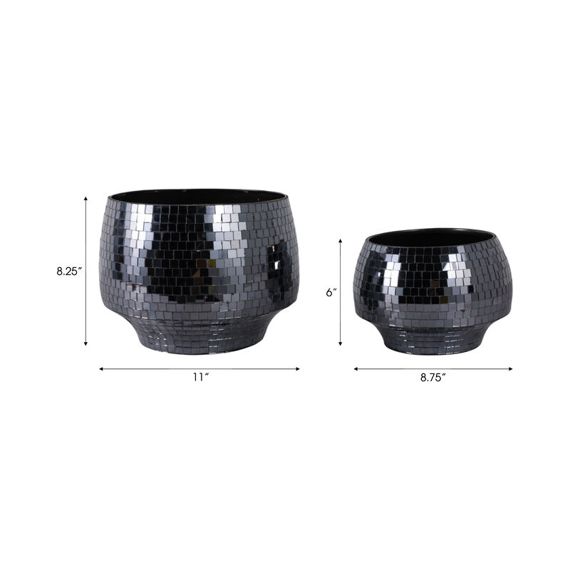 Disco Mosaic Planters (Set of 2)