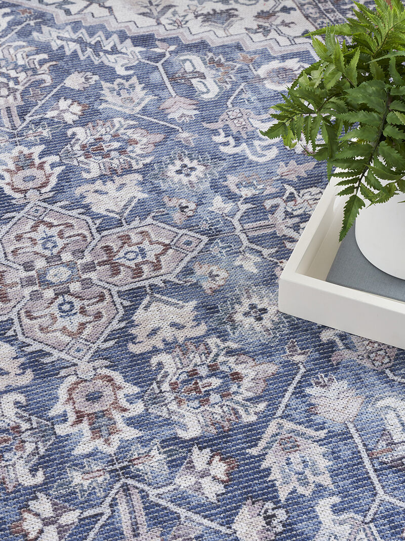 Machine Washable Series 1 SR104 Navy/Ivory 6' x 9' Rug