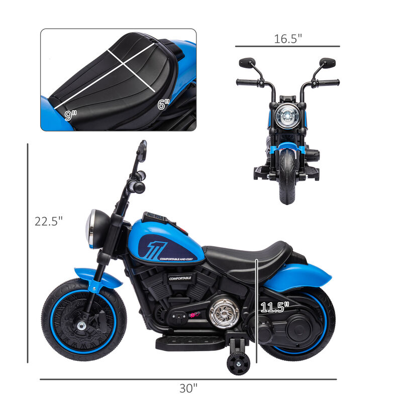 BreeBe 6V Kids Motorcycle w/ Training Wheels, Single-Button Start image number 2