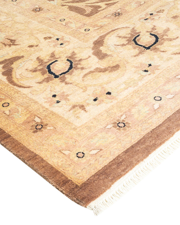 Eclectic, One-of-a-Kind Hand-Knotted Area Rug  - Brown, 9' 2" x 11' 10"