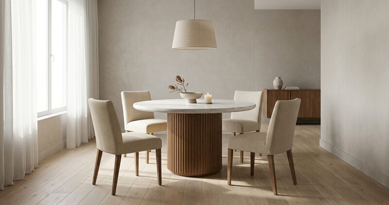 Colvin 52" Marble Dining Table in Toffee image number 1