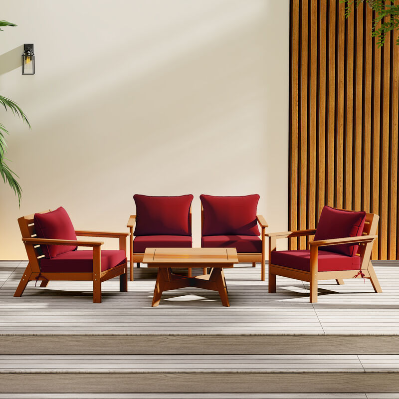 WestinTrends Outdoor 5-Piece Modular Sectional Patio Furniture Sofa Set image number 1