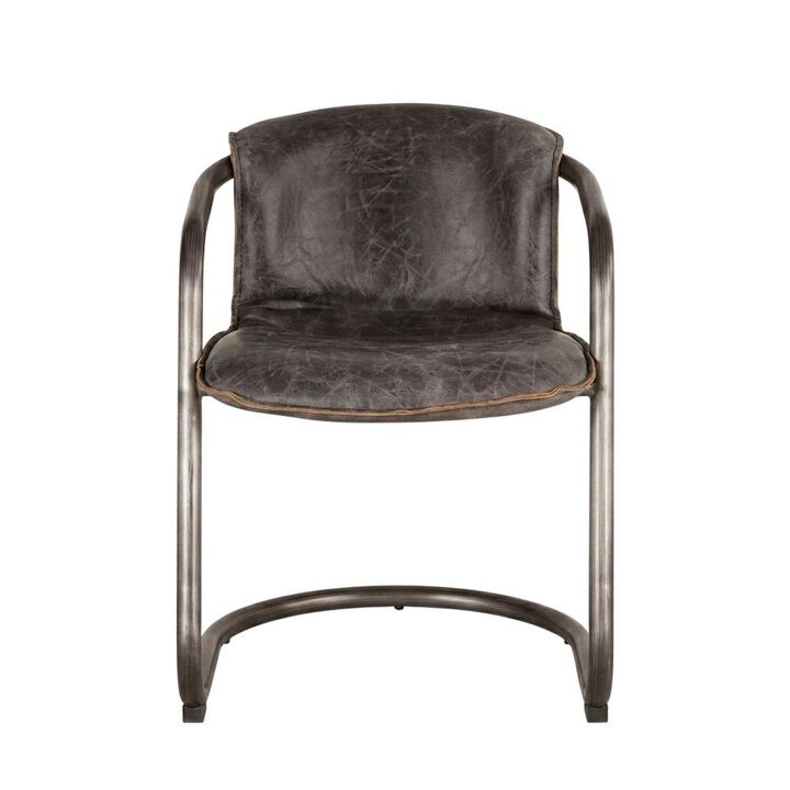 Starlight Canyon Home Leather Upholstered Dining Chair, Distressed Accent Chair for Dining Room,Black