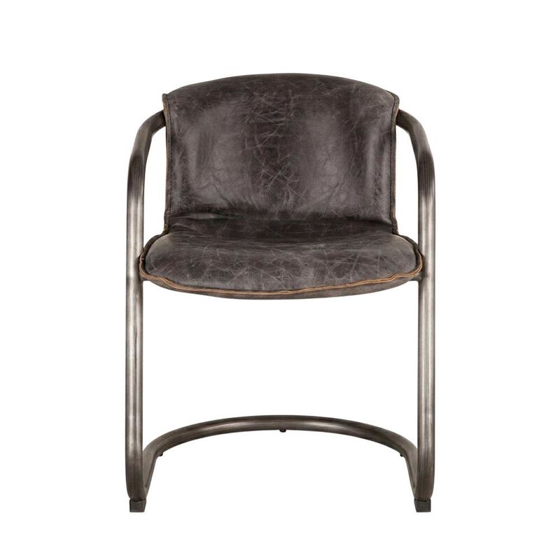 Starlight Canyon Home Leather Upholstered Dining Chair, Distressed Accent Chair for Dining Room,Black image number 0
