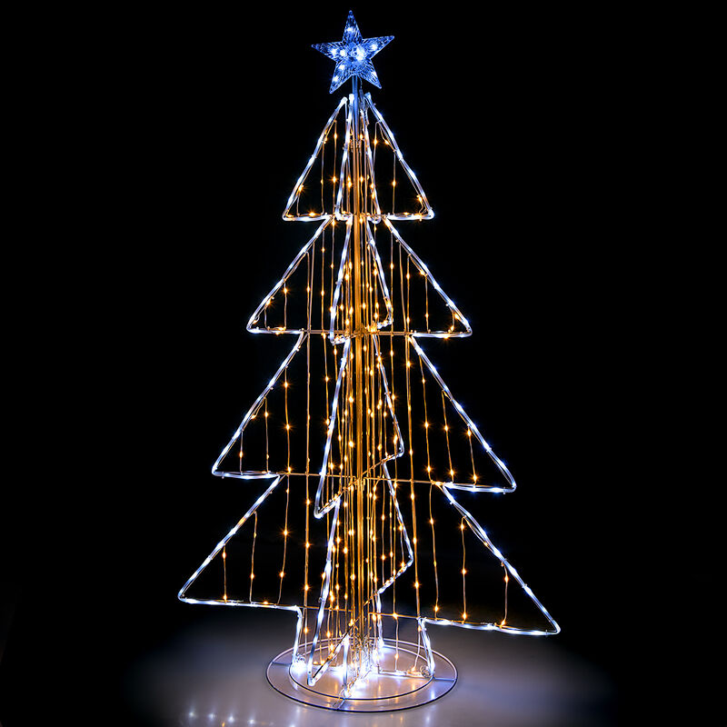 5 Feet Animated Christmas Tree with Warm and Cold LED Lights
