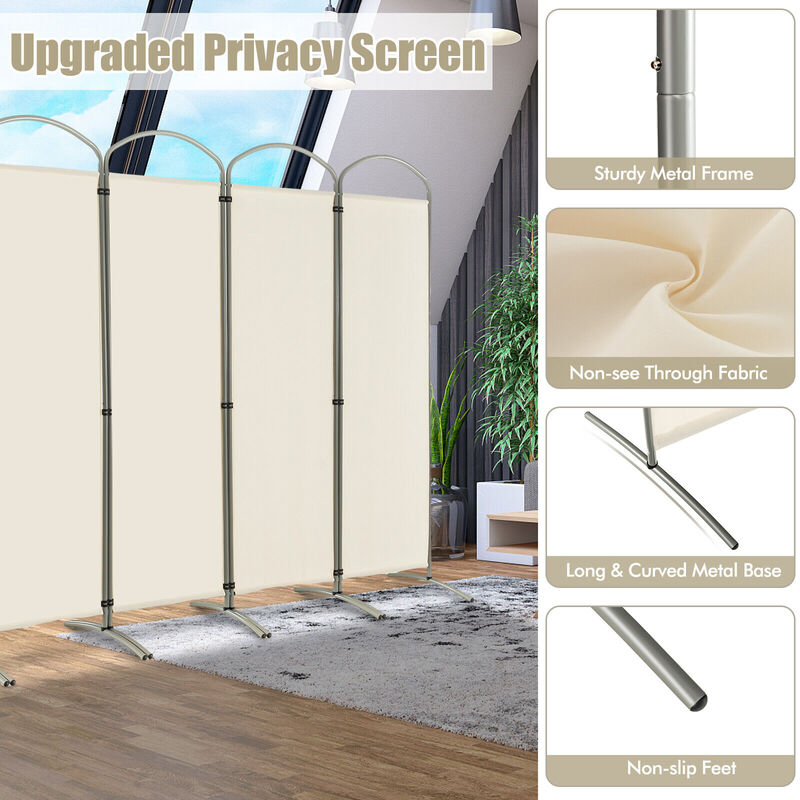 6 Feet 6-Panels Freestanding Folding Privacy Screen image number 6