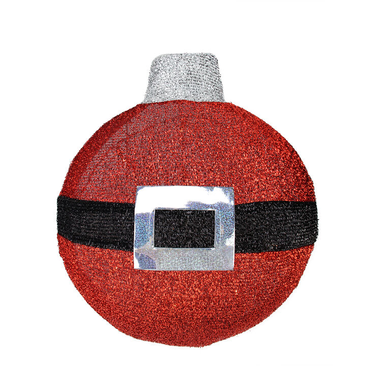 17.25" Pre-Lit Santa's Belt Ball Ornament Christmas Decoration