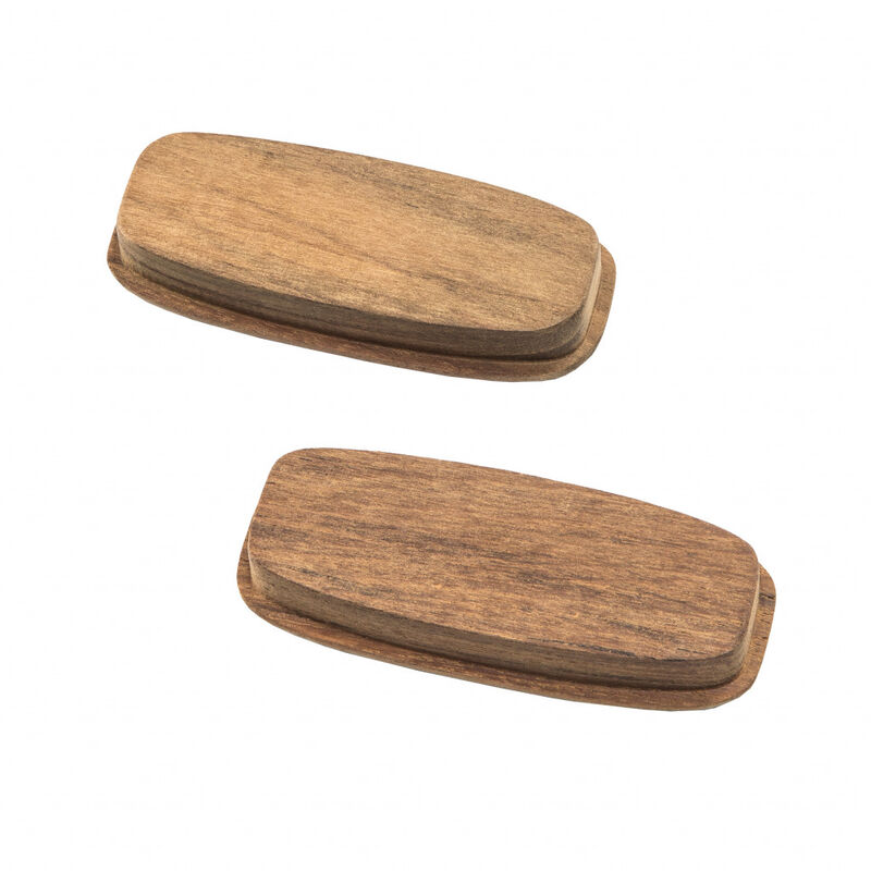 HomeRoots Set of Two Brown Teak Wood Drawer Pull Knobs image number 2
