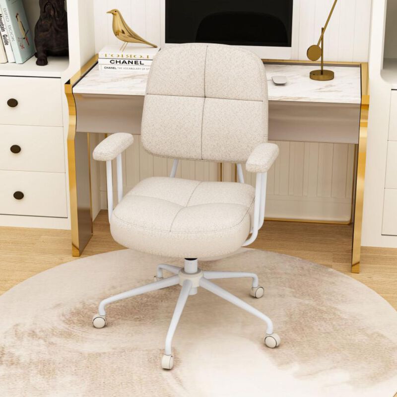 Hivvago Leathaire Upholstered Task Home Office Chair with Cushioned Back
