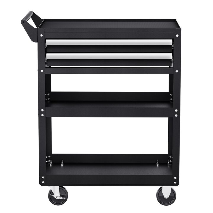 Rolling Mechanic Tool Cart with Locking Drawers, 5-Tier Storage Rack for Garage & Repair Shop-Black