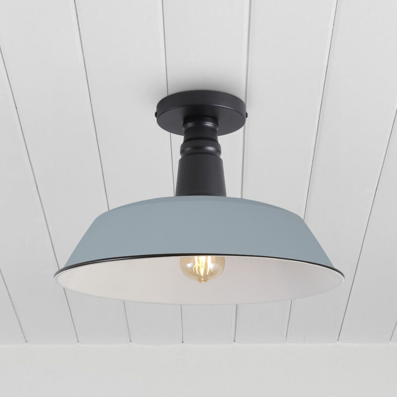 Camila Classic Industrial Indoor/Outdoor Iron LED Semi Flush Mount