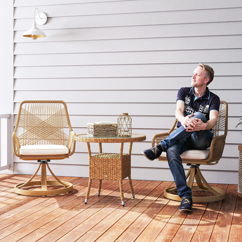 Hivvago 2 Piece Patio Swivel Chair Set image number 1