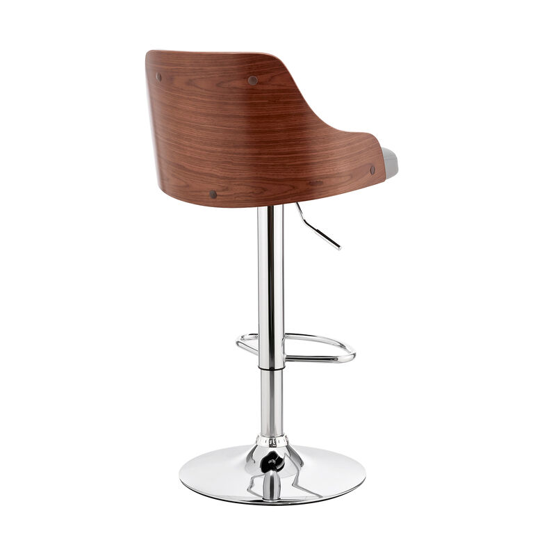 Asher Adjustable Faux Leather Bar Stool