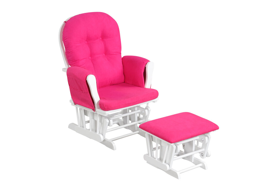 Glider Chair with Ottoman, Detachable Cushion & Padded Armrests