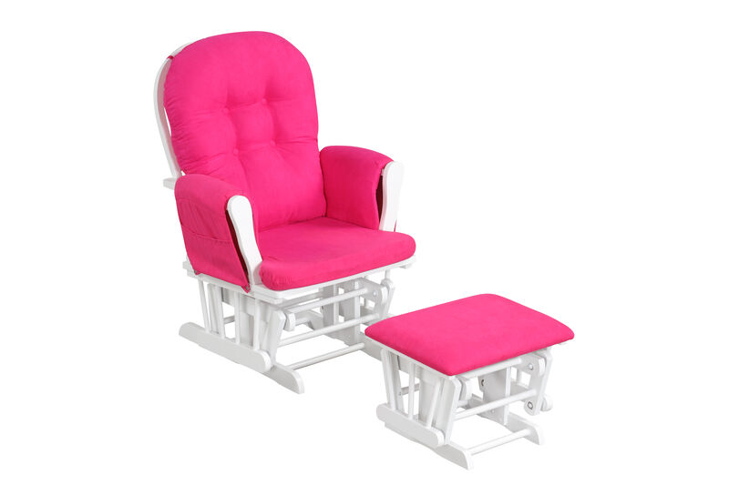 Glider Chair with Ottoman, Detachable Cushion & Padded Armrests image number 0