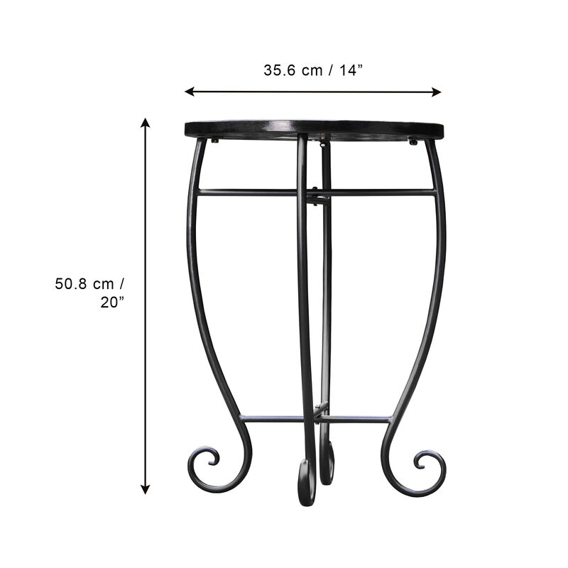 Teamson Home - Patio Mosaic Side Table with Iron Legs