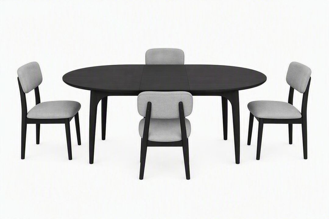 Rolo Black 5-Piece Dining Set