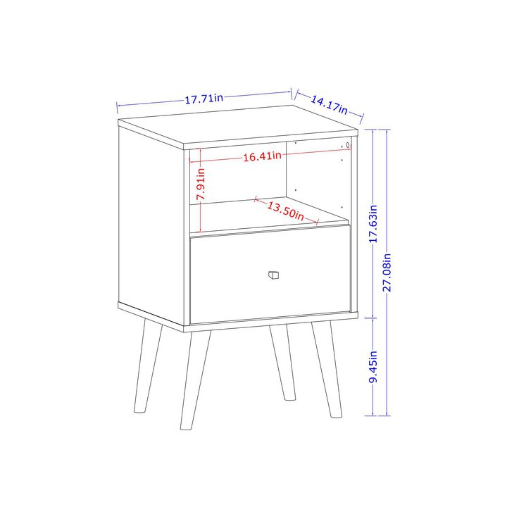 Liberty 1.0 Nightstand in White and Brown Pattern