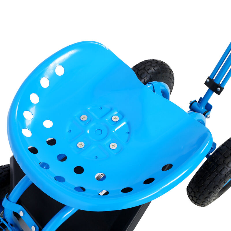Streamdale Rolling Garden Cart with Seat, Wheels, and Tool Tray image number 7
