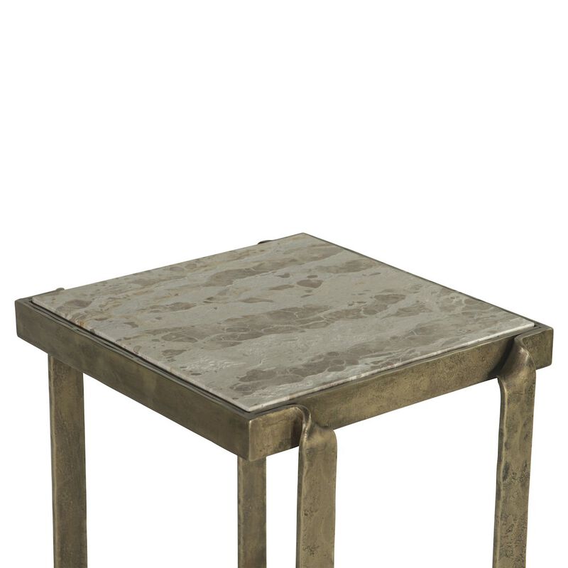 World Interiors Rhodes 20 Side Table with Marble and Antique Brass image number 3