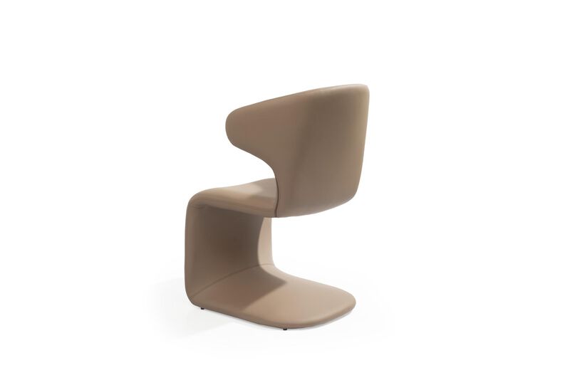 HomeRoots Light Brown Faux Leather Wing Back Dining Side Chair image number 3