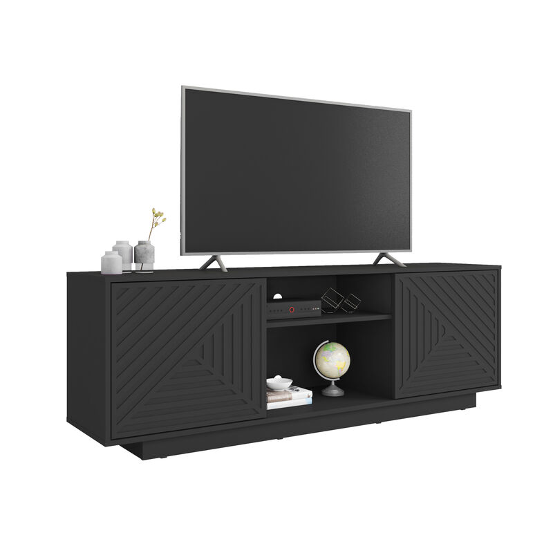 Streamdale Modern TV Stand For TVs Up To 70'', Black image number 0