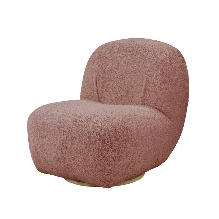 Yedaid Accent Chair w/Swivel in Pink Teddy Sherpa AC00232