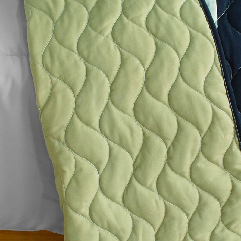Patchwork Quilt Set 3-Piece with Vermicelli Stitching for Bedroom Bedding-Yellow image number 3