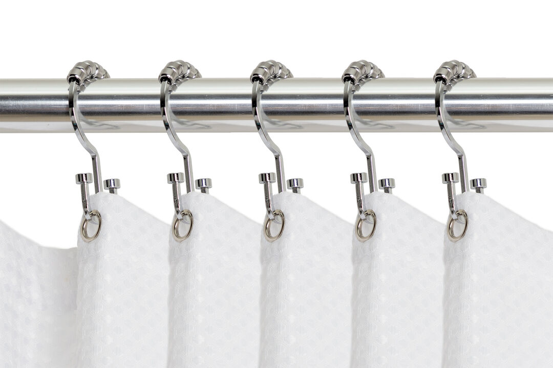 Utopia Alley Rust-Resistant Metal Double Shower Curtain Hooks, Shower Hooks Hangers for Bathroom, Kitchen Utensils, Curtains, Clothing, Towels etc - Set of 12