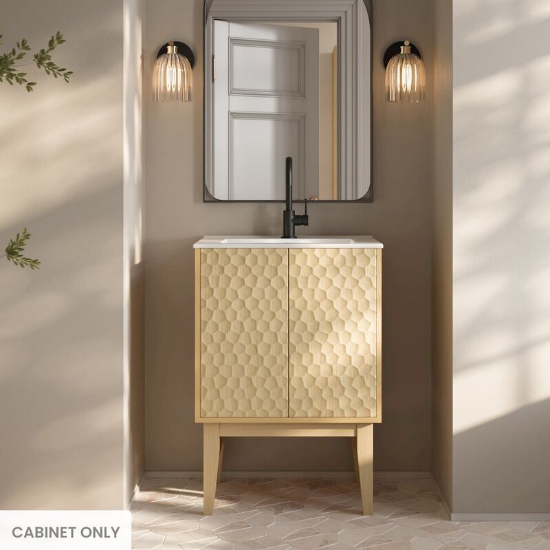 Bosse 24" Freestanding Bathroom Vanity Cabinet without Top in Natural Oak image number 1