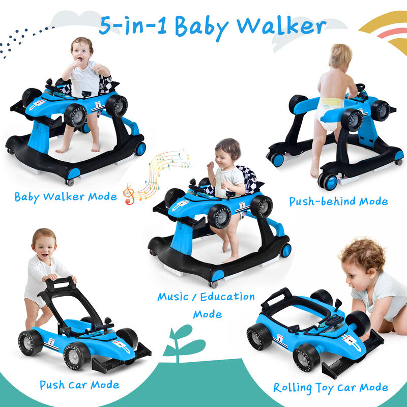 Multi-Functional 5-in-1 Baby Walker – Adjustable Height & Speed for Infants