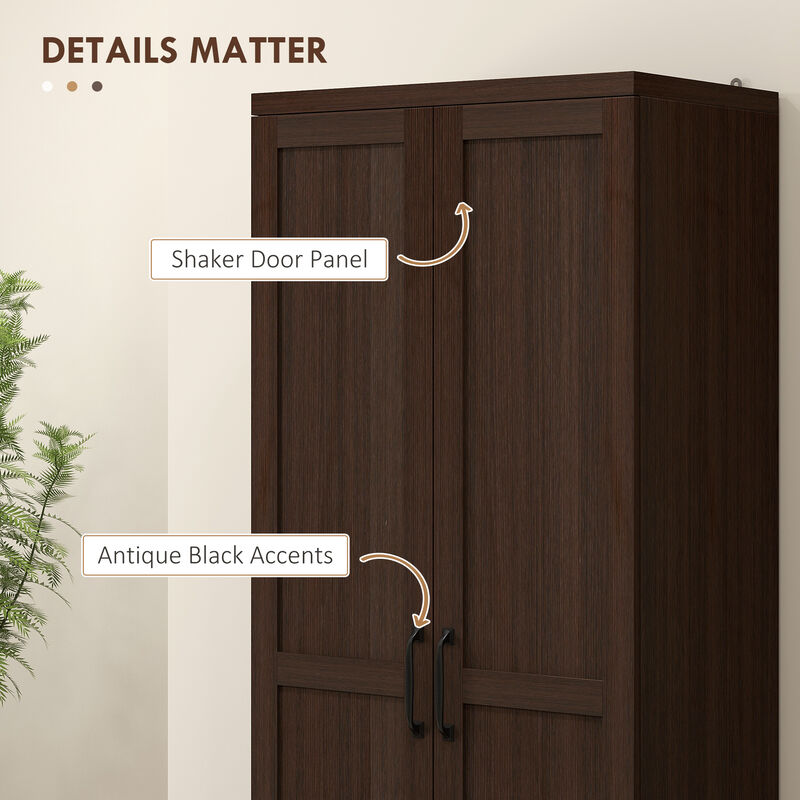 Hivvago Pantry Cabinet with 5-Tier and Adjustable Shelving image number 6
