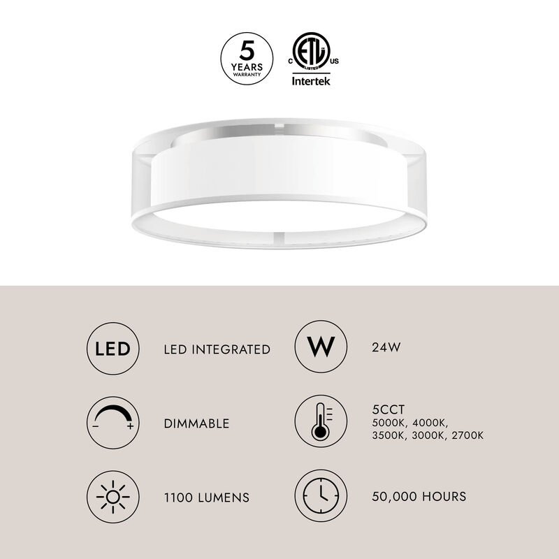Dalton 16 in LED Flush Mount image number 2