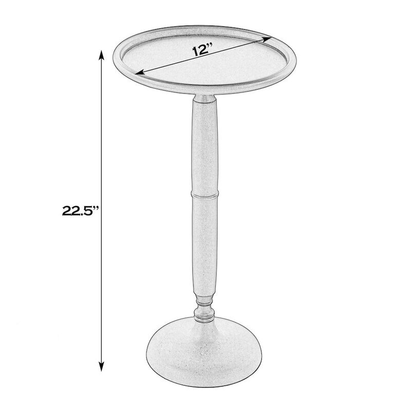 Butler Specialty Alexi 12 in. W Round All Metal Pedestal Base End Table, Bronze image number 2