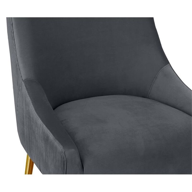 TOV Furniture Beatrix Pleated Dark Grey Velvet Counter Stool image number 4