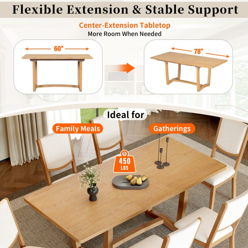 Toktes 7‑Piece Extendable Transitional Dining Set image number 6
