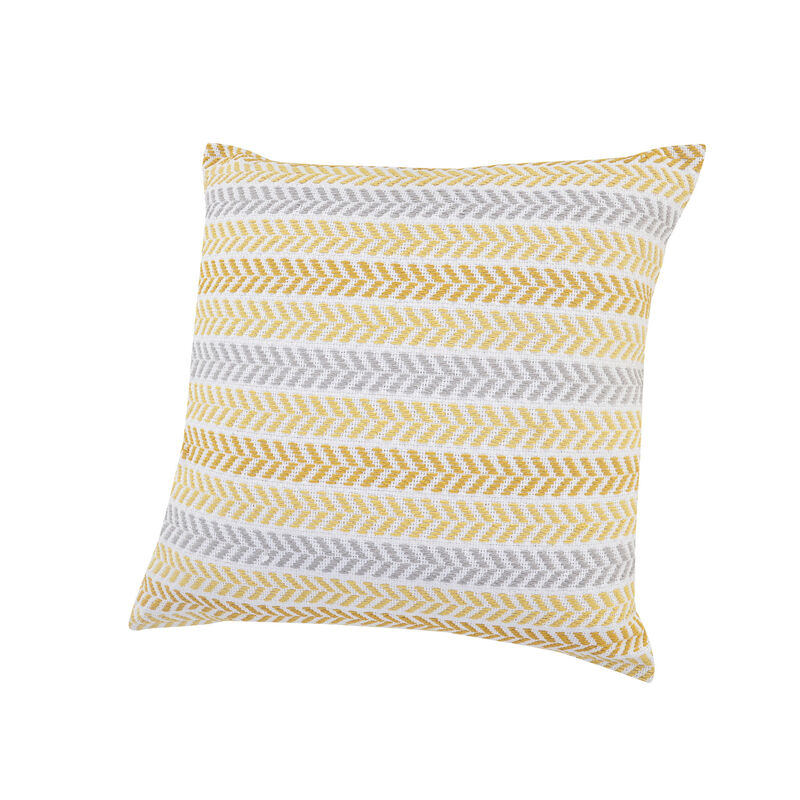 Textured Chevron Cotton Zippered Pillow &ndash; Decorative Accent Cushion for Living Room or Bedroom