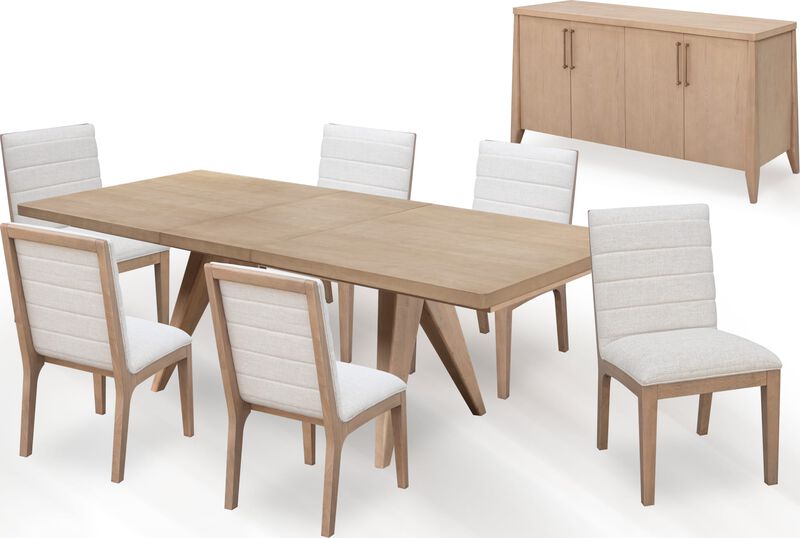 Sumire Ash Wood Rectangular Extension Table in Ginger