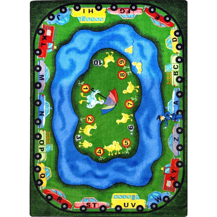 Joy Carpets Kid Essentials Puddleducks 10'9 x 13'2 Area Rug in Color Multi