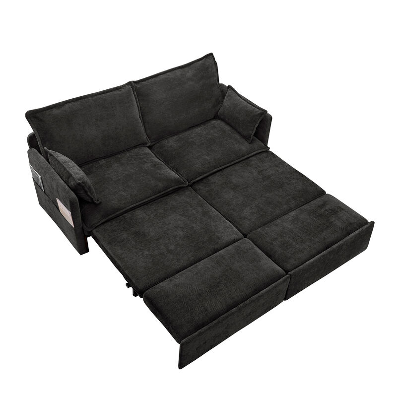 Whisen 73.6" Pull Out Sofa Bed, Convertible Sleeper Sofa Couch with Side Storage and USB/C-TYPE Charging image number 4
