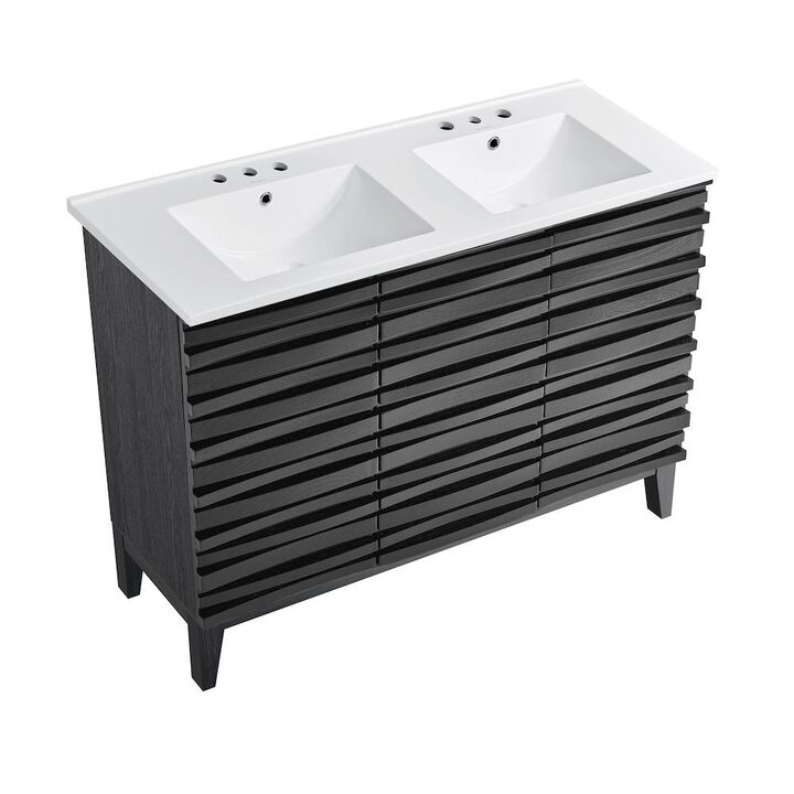 Cascade 48 in. Bathroom Vanity with 3-Hole Ceramic Sink Top