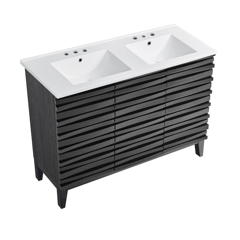 Cascade 48 in. Bathroom Vanity with 3-Hole Ceramic Sink Top image number 1