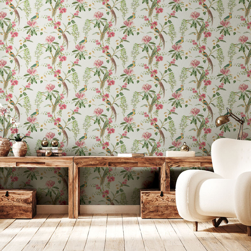 Celine Pink Courtyard Garden Wallpaper image number 1