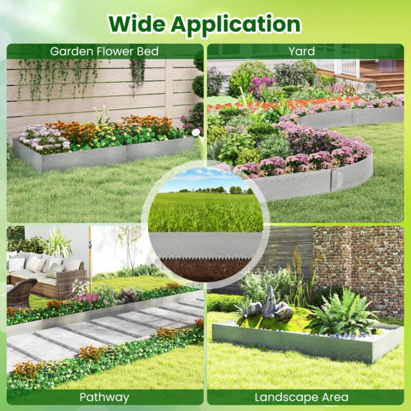 Hivvago 6-Pack 20 FT Galvanized Metal Landscape Edging for Lawn