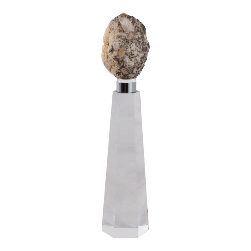 8x2" Agate On Crystal Base, White/clear image number 3